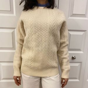 J. Crew 100% Lambs Wool Cream Sweater